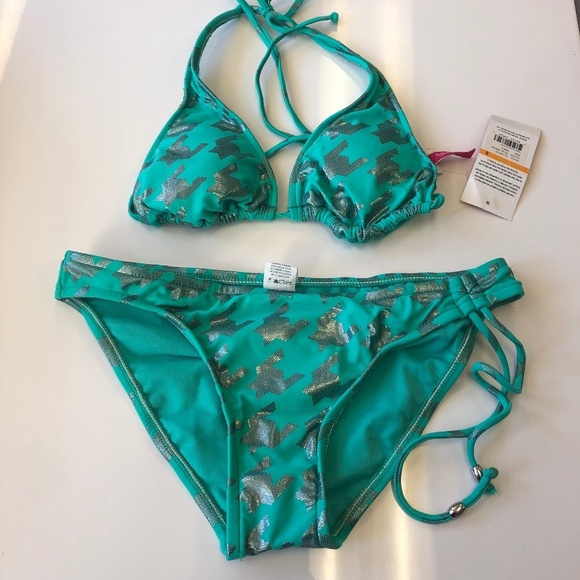 The Bikini Lab Other - Bikini Lab Turquoise/Metallic Bikini Size Small